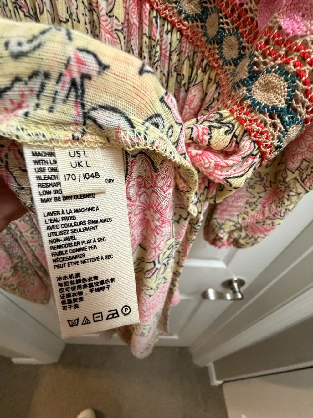 Free People Moon Child Lakeside Boho Mini Dress Tunic Size L - Picture 7 of 8